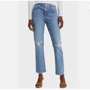 AG Adriano Goldschmied Jeans Women 32 Blue Ex-Boyfriend Slouchy Slim Distressed